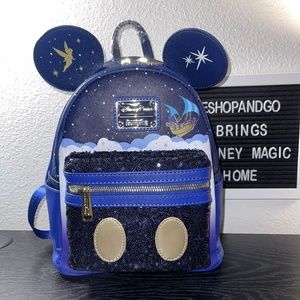 Loungefly Disney Peter Pan’s Flight Blue Sequin BackPack MMMA
